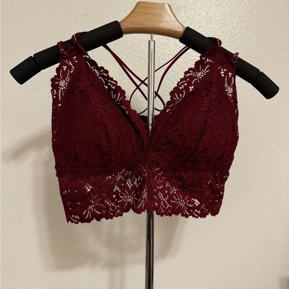 Maroon Victoria Secret Pink Lace Bralette